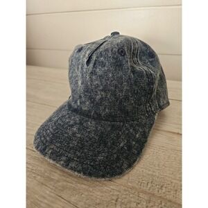 No Boundaries Acid Wash Denim Baseball Hat Cap Speckled Blue Y2K One Size